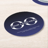ロゴビジネス企業のカンパニーNavy Blue ラウンドペーパーコースター (アングル)