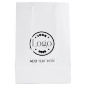 ロゴビジネス企業のプロフェッショナル白 ミディアムペーパーバッグ (裏面)