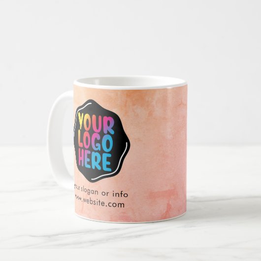 ロゴビジネス企業の会社ブランドカスタム コーヒーマグカップ (正面左)