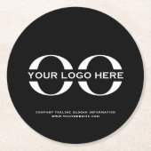 ロゴビジネス企業の会社ミニマリスト ラウンドペーパーコースター (正面)