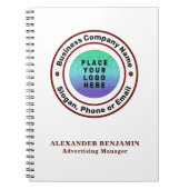 ロゴビジネス会社のプロフェッショナルのパーソナライズ ノートブック (正面)