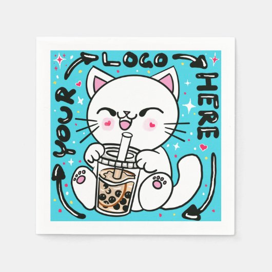 ロゴビジネス会社ブランド スタンダードカクテルナプキン (正面)