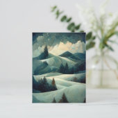 ロゴビジネス冬のシーンのクリスマスポストカード ポストカード (スタンド正面)