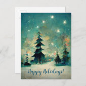 ロゴビジネス抽象芸術クリスマスツリーポストカード ポストカード (正面/裏面)