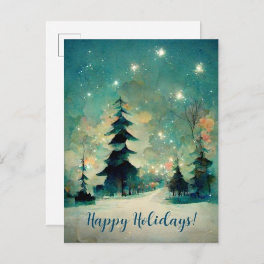 ロゴビジネス抽象芸術クリスマスツリーポストカード ポストカード (正面/裏面)