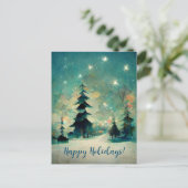 ロゴビジネス抽象芸術クリスマスツリーポストカード ポストカード (スタンド正面)