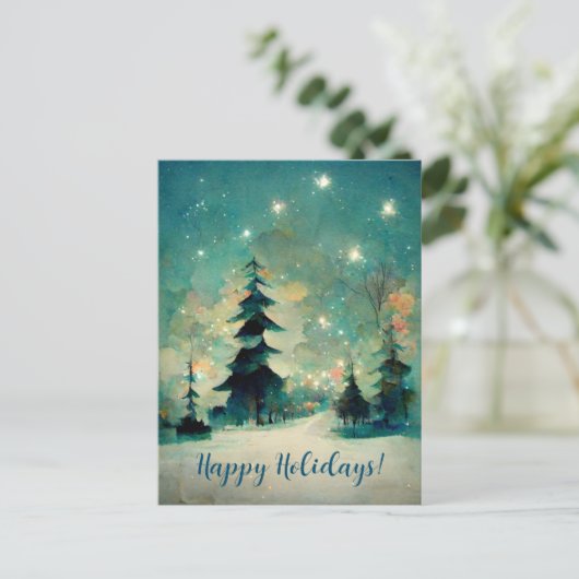 ロゴビジネス抽象芸術クリスマスツリーポストカード ポストカード (スタンド正面)