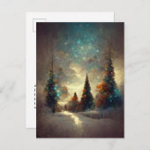 ロゴビジネス魔法のクリスマスツリー葉書 ポストカード (正面/裏面)