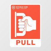 ロゴビジネス |ドアを引っ張る ウィンドウサイン (シート)