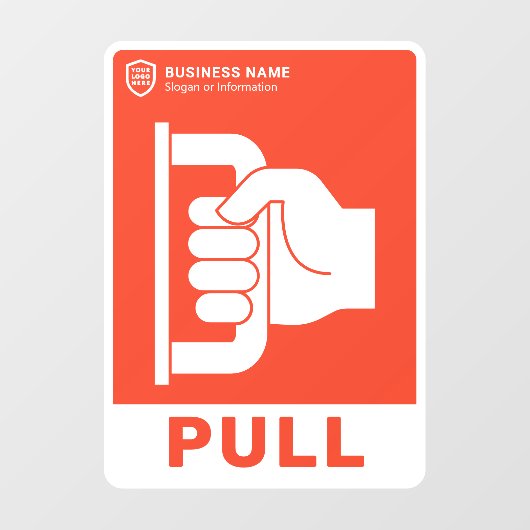 ロゴビジネス |ドアを引っ張る ウィンドウサイン (シート)