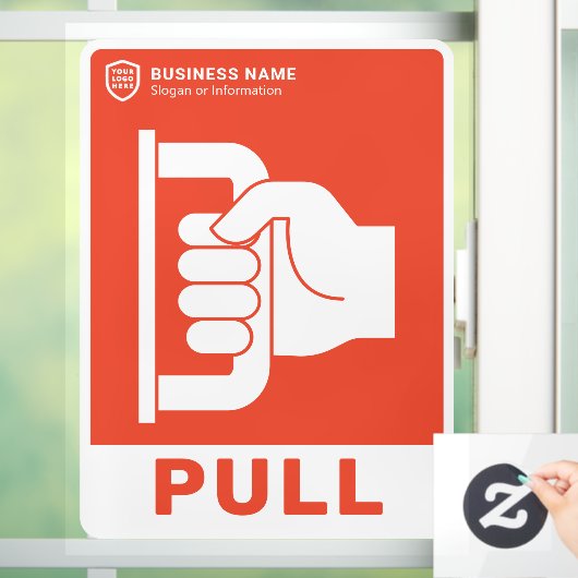 ロゴビジネス |ドアを引っ張る ウィンドウサイン (ホーム)