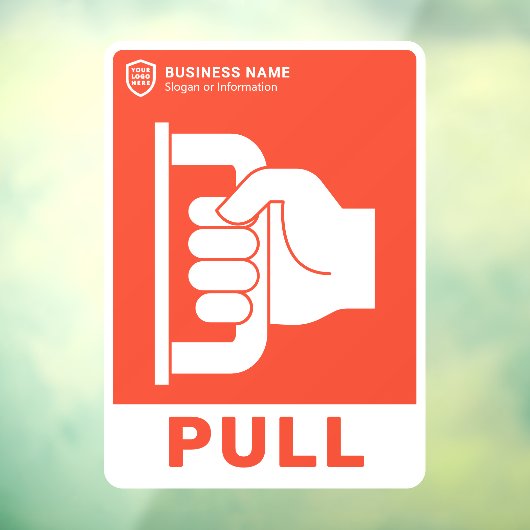 ロゴビジネス |ドアを引っ張る ウィンドウサイン (シート3)