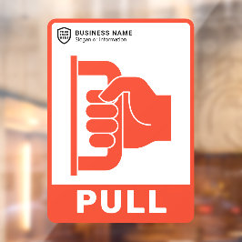 ロゴビジネス |ドアを引っ張る ウィンドウサイン