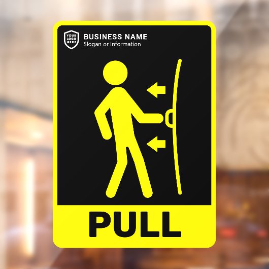 ロゴビジネス |ドアを引っ張る ウィンドウサイン (シート2)