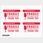 ロゴビジネス |パッケージ処理シンボル赤 長方形シール (シート)