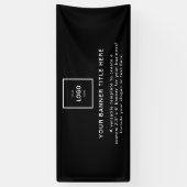 ロゴビジネス | ブラックシンプルミニマモダンリスト6' 横断幕 (縦)