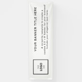 ロゴビジネス |ホワイトシンプルミニマルモダンリスト8' 横断幕 (縦)