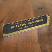 ロゴビジネス |公証人公共ミニマリスト デスクネームプレート (側面)