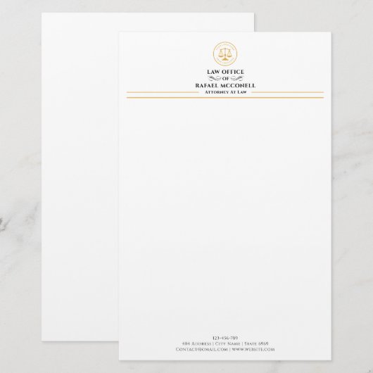 ロゴビジネス |弁護士 便箋 (正面/裏面)