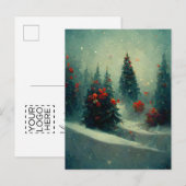 ロゴビジネスChristmas Trees Landscapeはがき ポストカード (正面/裏面)