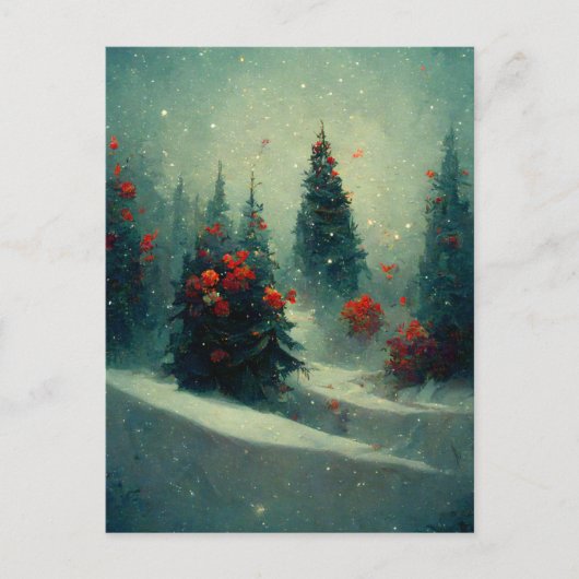 ロゴビジネスChristmas Trees Landscapeはがき ポストカード (正面)