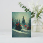 ロゴビジネスChristmas Trees Landscapeはがき ポストカード (スタンド正面)