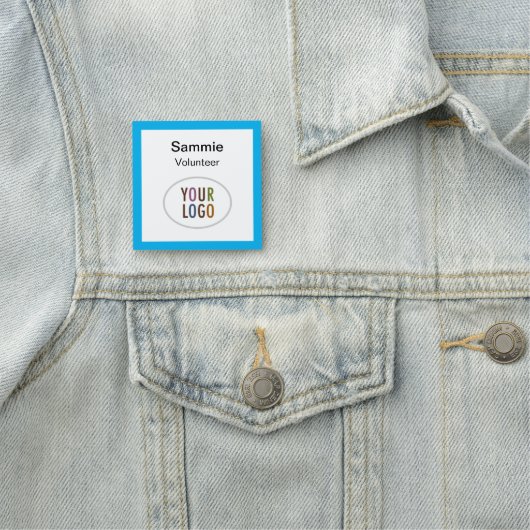 ロゴピンまたはマグネット付きボランティアスクウェアのバッジ 名札 (インサイチュ)