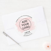 ロゴピンクのブラシストロークのソーシャルメディアを注文ありがとう ラウンドシール (封筒)