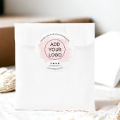 ロゴピンクのブラシストロークのソーシャルメディアを注文ありがとう ラウンドシール