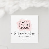 ロゴピンクのブラシストロークタイポグラフィヘアメイクアップ 招待状