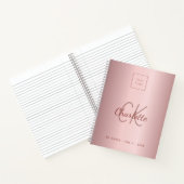 ロゴピンクのモノグラムメタルエレガントビジネス ノートブック (内部)