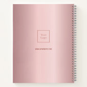 ロゴピンクのモノグラムメタルエレガントビジネス ノートブック (裏面)