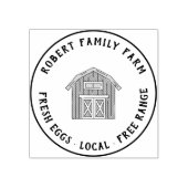 ロゴファミリーファームカスタム丸チキンエッグ ラバースタンプ (インプリント)