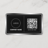 ロゴフェイクとコードを備えた金属製フレーム 名刺 (正面)