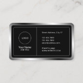 ロゴフェイクとコードを備えた金属製フレーム 名刺 (裏面)