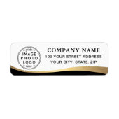 ロゴフェイクゴールデングラディエント事業差出人住所 ラベル (正面)