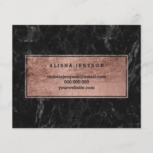 ロゴフェイクバラ金ゴールドタイポグラフィ黒大理石 チラシ (裏面)