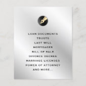 ロゴフェイク付きの薄いメタリックテクスチャサーフェス チラシ (裏面)