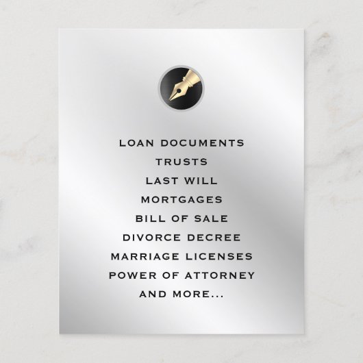 ロゴフェイク付きの薄いメタリックテクスチャサーフェス チラシ (裏面)