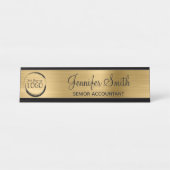 ロゴフェイク付きゴールドフォイル デスクネームプレート (正面)