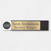 ロゴフェイク金ゴールド企業の – ビジネスオフィスのドアサイン サインプレート (正面)