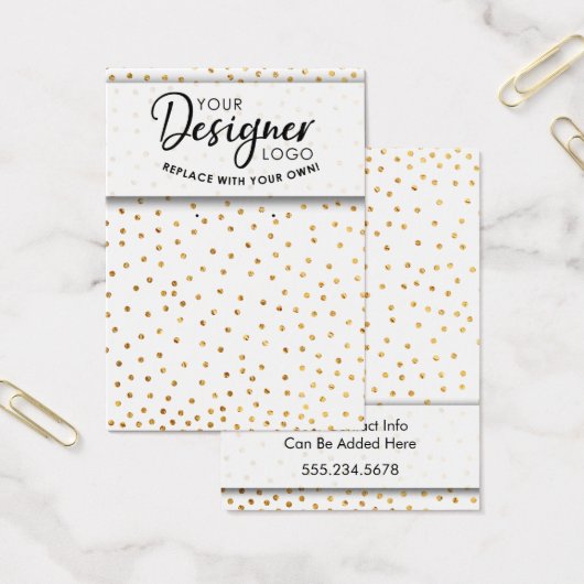 ロゴフェイク金ゴールド紙吹雪イヤリングホルダーディスプレイ (オフィス)