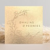 ロゴフェイク金ゴールド黄モダン箔 スクエア名刺