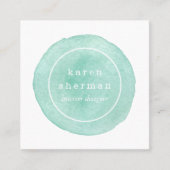 ロゴフェミニンプロフェッショナルターコイズソーシャルメディア スクエア名刺 (正面)