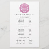 ロゴフェミニン紫 |価格とサービス チラシ (正面)