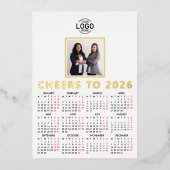 ロゴフォトクリーンホワイトミニマリストビジネス2026 箔シーズンカード (正面)