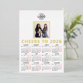 ロゴフォトクリーンホワイトミニマリストビジネス2026 箔シーズンカード (立ち正面)