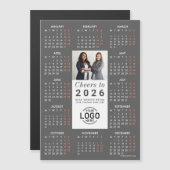 ロゴフォトグお洒落レーカレンダー2026磁気カード マグネット招待状 (正面/裏面)