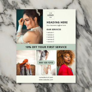 ロゴフォトビジネスマーケティング緑 チラシ