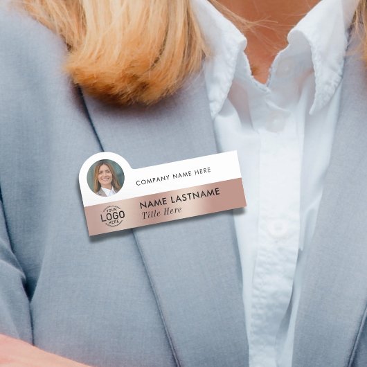 ロゴフォトプロフェッショナルフェイクバラ金ゴールドクリーン白 名札